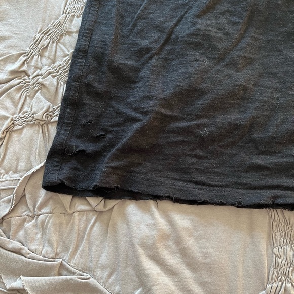 Black distressed CHRLDR t-shirt with white stars on sleeve, size M. - Picture 6 of 7